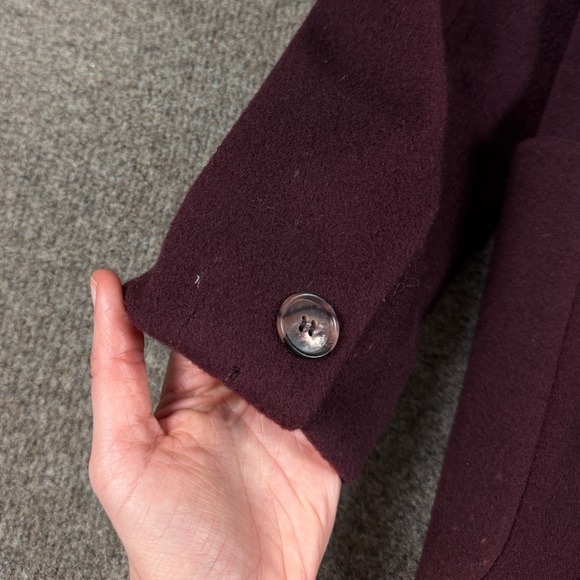 Vintage Burgundy Red Wool Long Double Breasted Tailored Overcoat Women’s 6 USA - Picture 11 of 16